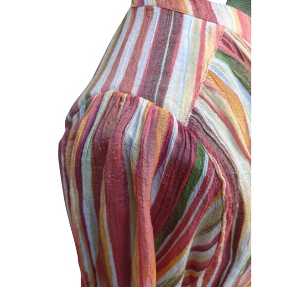 Zac & Rachel Button Down Striped Tunic Blouse XL Lightweight Office Modest Work - Picture 5 of 12